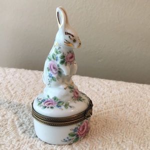 Limoges rabbit trinket box